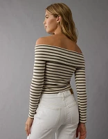 AE Off-The-Shoulder Long-Sleeve Top