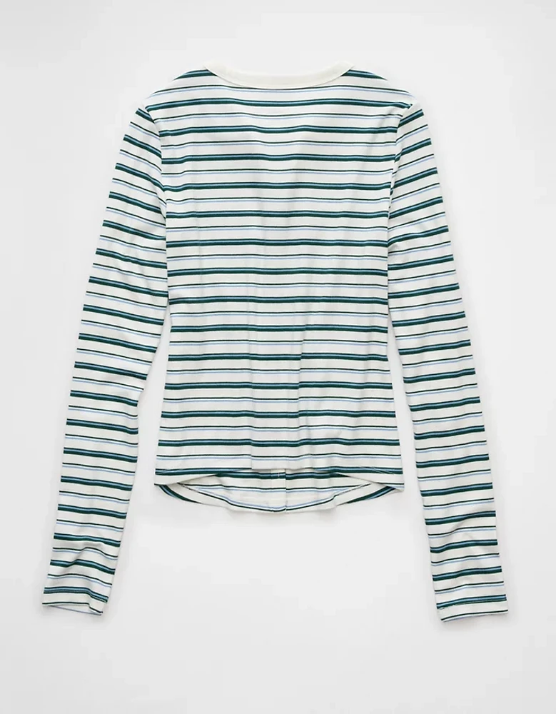 AE Long-Sleeve Button-Up T-Shirt