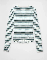 AE Long-Sleeve Button-Up T-Shirt