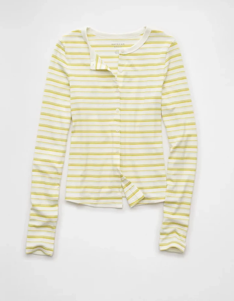 T-shirt boutonné à manches longues AE