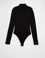 AE Long-Sleeve Mock Neck Pointelle Bodysuit