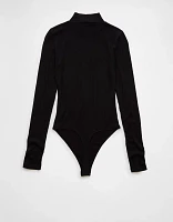 AE Long-Sleeve Mock Neck Pointelle Bodysuit