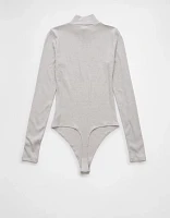 AE Long-Sleeve Mock Neck Pointelle Bodysuit