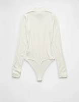 AE Long-Sleeve Mock Neck Pointelle Bodysuit