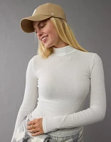 AE Long-Sleeve Mock Neck Pointelle Bodysuit