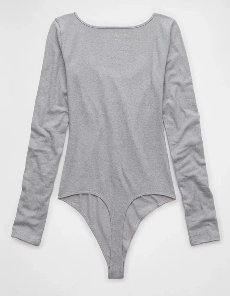 AE Plush Long-Sleeve Scoop Neck Bodysuit