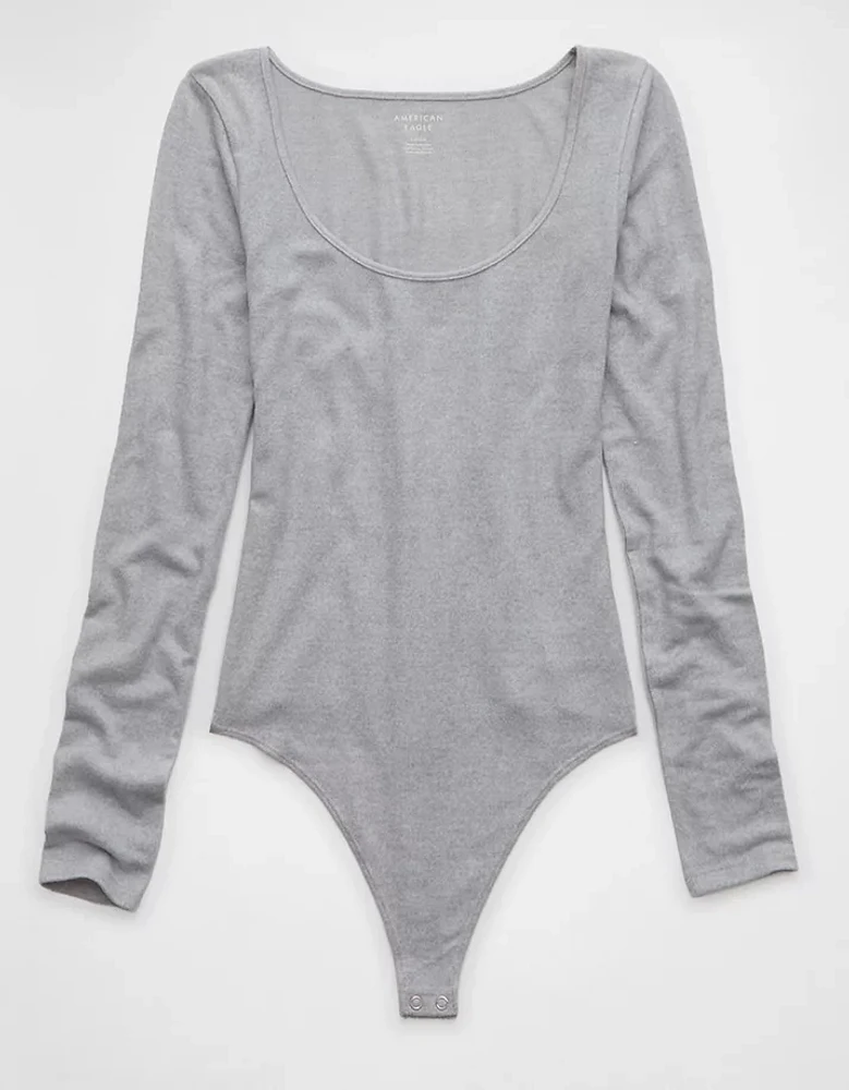 AE Plush Long-Sleeve Scoop Neck Bodysuit