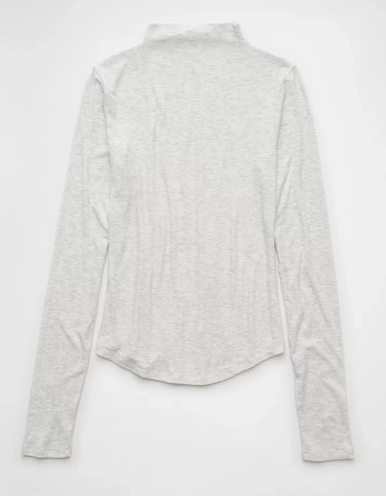 AE Soft & Sexy Long-Sleeve Mock Neck T-Shirt