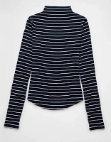 T-shirt à manches longues et col haut Doux sexy AE