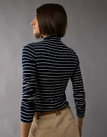 T-shirt à manches longues et col haut Doux sexy AE