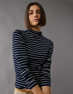 T-shirt à manches longues et col haut Doux sexy AE