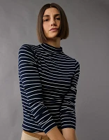 T-shirt à manches longues et col haut Doux sexy AE