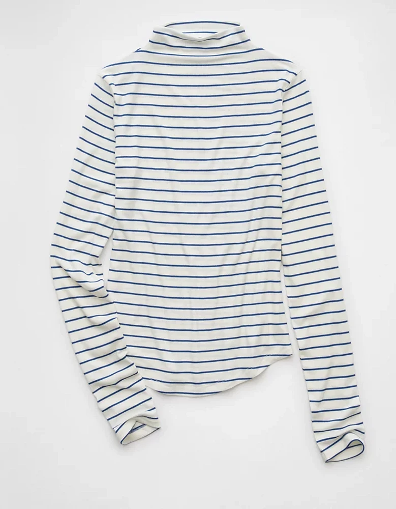 AE Soft & Sexy Long-Sleeve Mock Neck T-Shirt