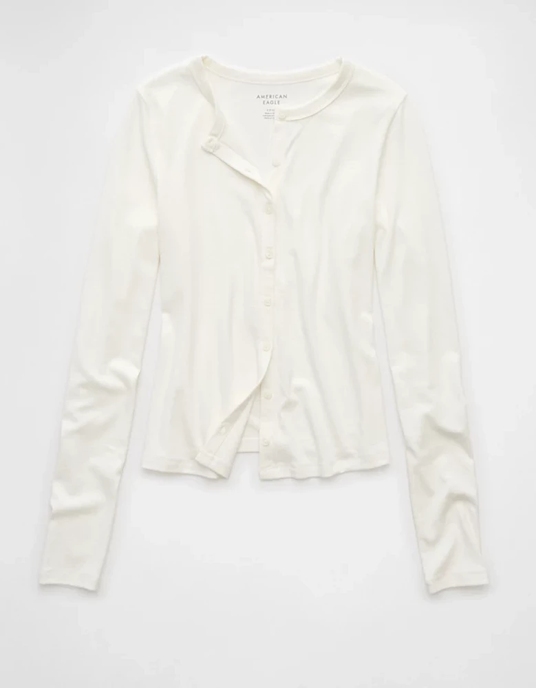 T-shirt boutonné à manches longues AE