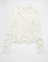 T-shirt boutonné à manches longues AE