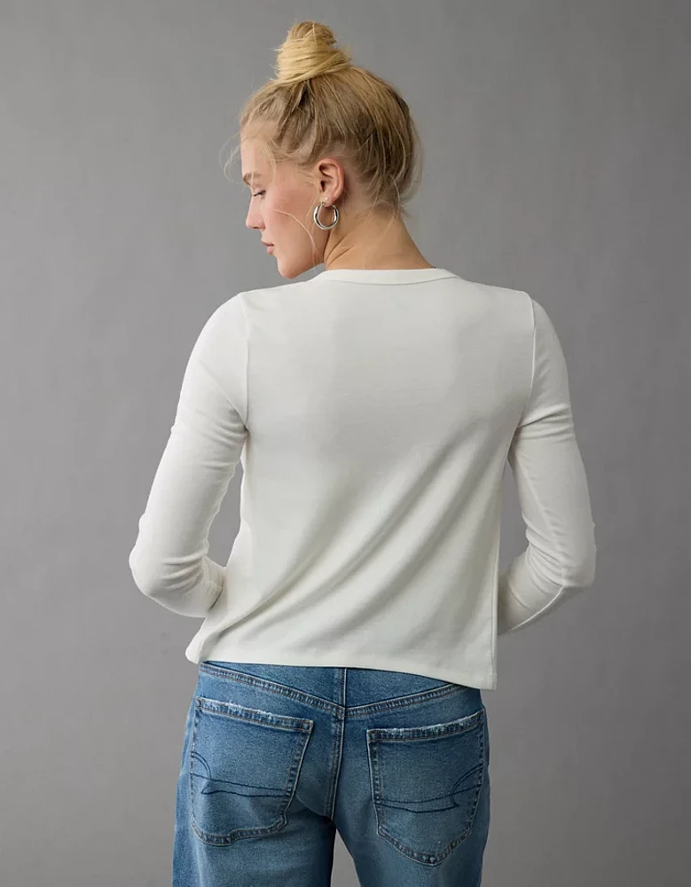 T-shirt boutonné à manches longues AE