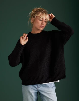 Chandail petit ami en mélange de mohair haut gamme AE77