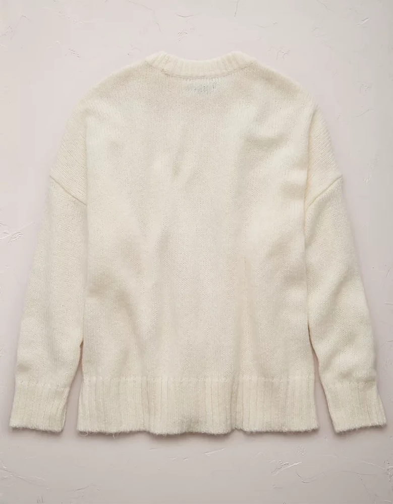 AE77 Premium Mohair-Blend Boyfriend Sweater