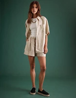 AE77 Premium Linen Boyfriend Button-Up Shirt