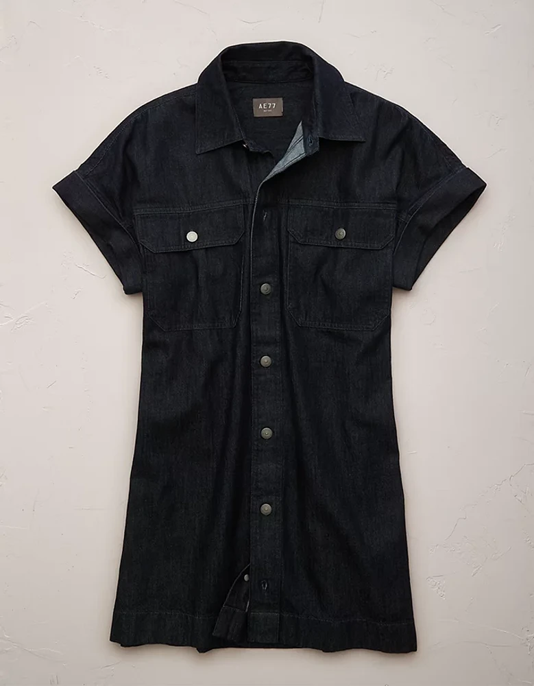 AE77 Premium Denim Shirt Dress