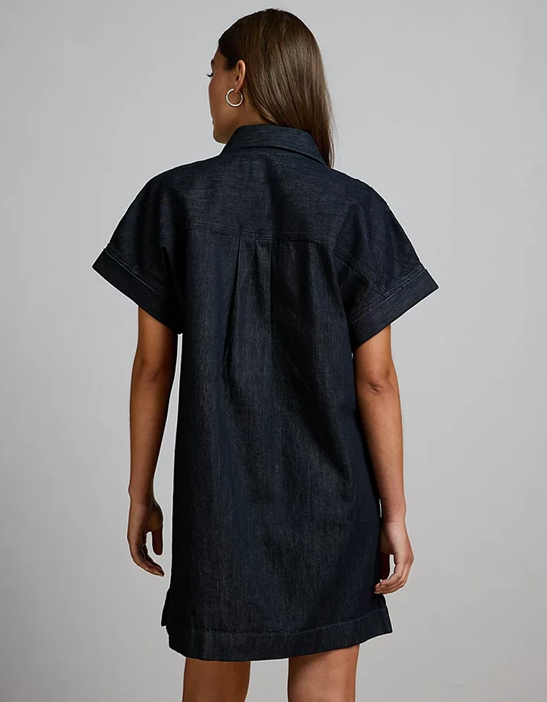 AE77 Premium Denim Shirt Dress