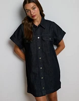 AE77 Premium Denim Shirt Dress