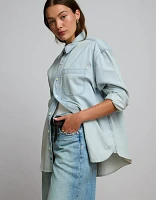 AE77 Premium Denim Boyfriend Shirt