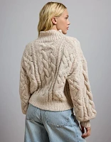 AE77 Premium Shrunken Cocoon Mock Neck Sweater