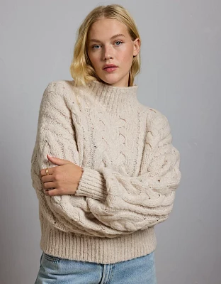 AE77 Premium Shrunken Cocoon Mock Neck Sweater