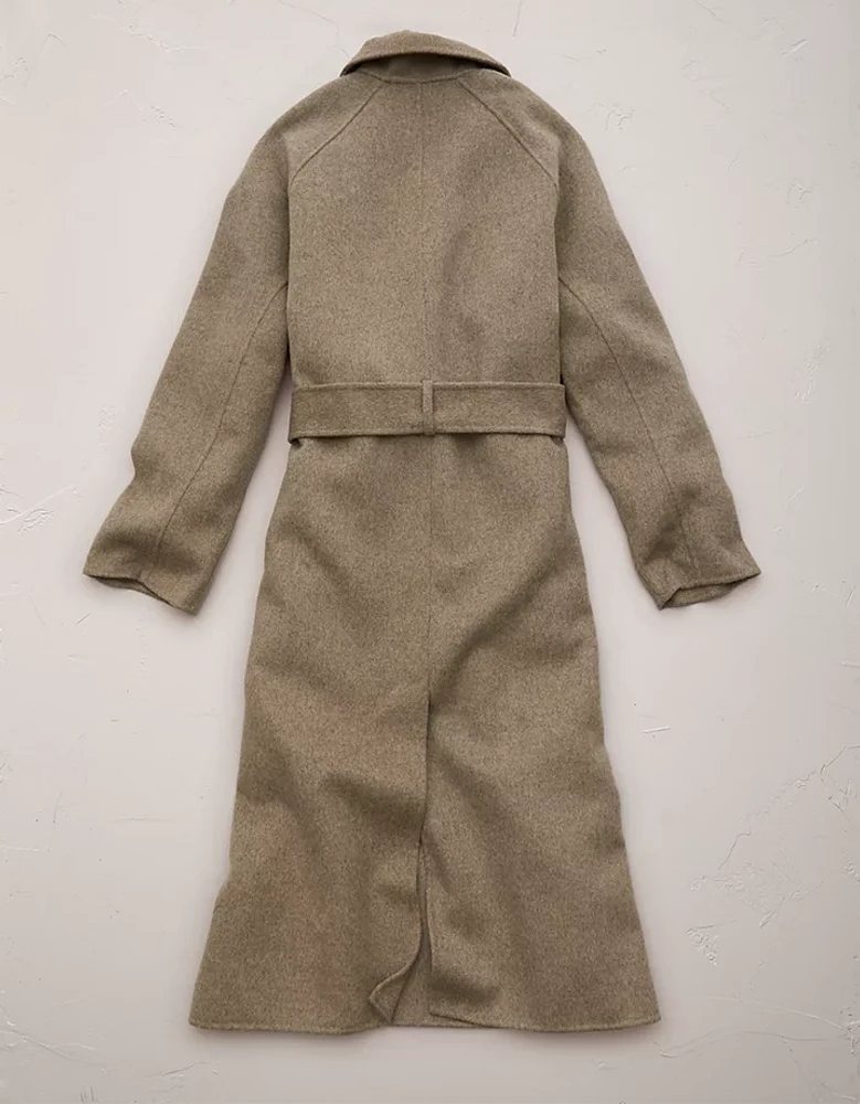 AE77 Premium Wool-Blend Wrap Coat