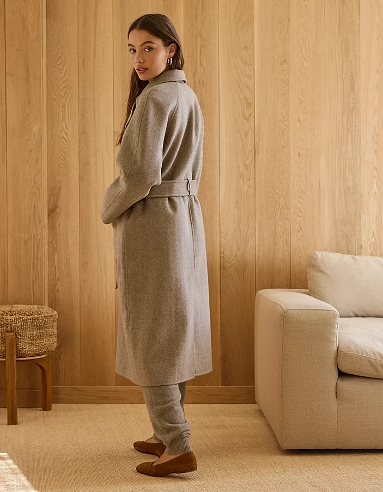 AE77 Premium Wool-Blend Wrap Coat