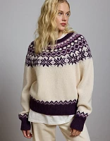 AE77 Premium Shrunken Fair Isle Cocoon Sweater