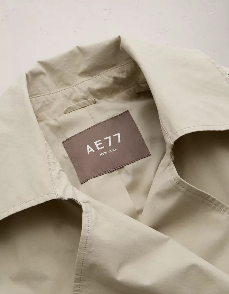 AE77 Premium Cropped Utility Trench Coat