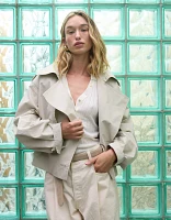 AE77 Premium Cropped Utility Trench Coat