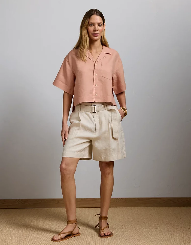 AE77 Premium Linen Camp Shirt