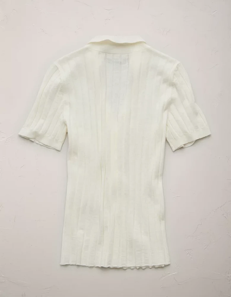 Polo en mélange laine et soie haut de gamme AE77