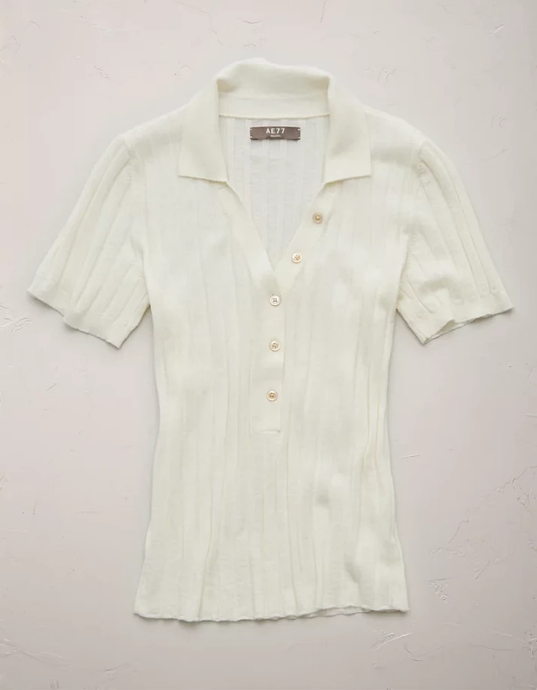 Polo en mélange laine et soie haut de gamme AE77
