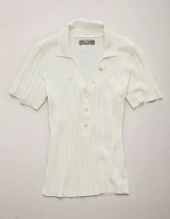 Polo en mélange laine et soie haut de gamme AE77