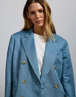 AE77 Premium Linen-Silk Blend Double-Breasted Blazer