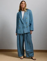 AE77 Premium Linen-Silk Blend Double-Breasted Blazer
