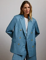 AE77 Premium Linen-Silk Blend Double-Breasted Blazer