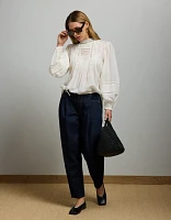 AE77 Premium Lace Peasant Blouse