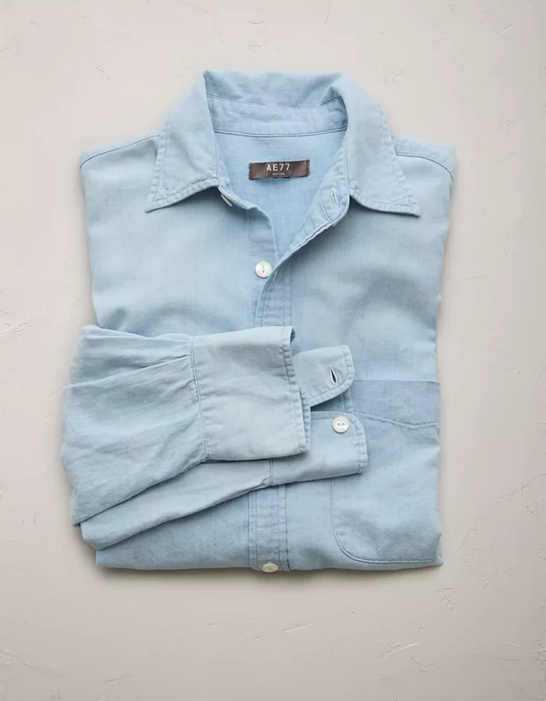 AE77 Premium Denim Boyfriend Shirt