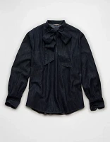 Blouse à boucle en denim haut de gamme AE77