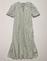 AE77 Premium Striped Poplin Maxi Dress
