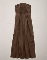 AE77 Premium Strapless Linen Midi Dress