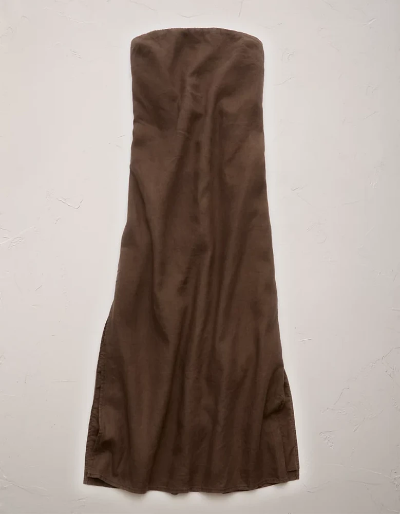AE77 Premium Strapless Linen Midi Dress