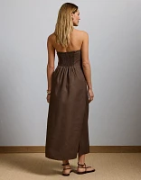 AE77 Premium Strapless Linen Midi Dress