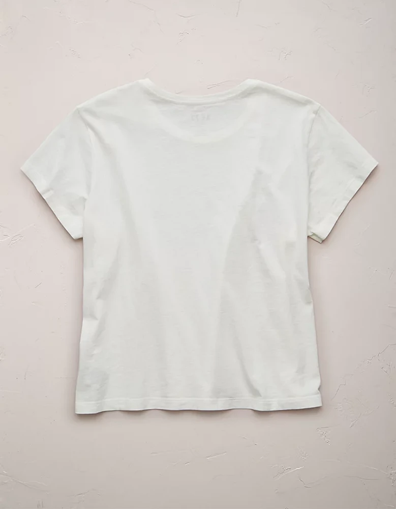 T-shirt droit court à col rond haut de gamme AE77