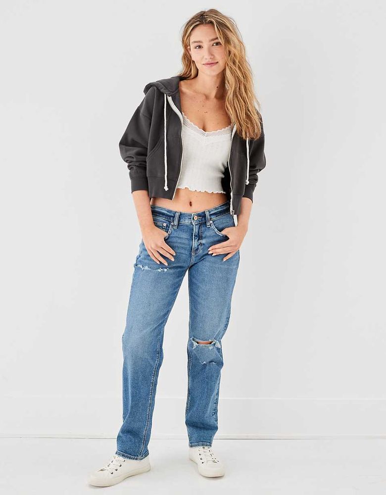 AE Stretch Ripped Low-Rise '90s Straight Jean